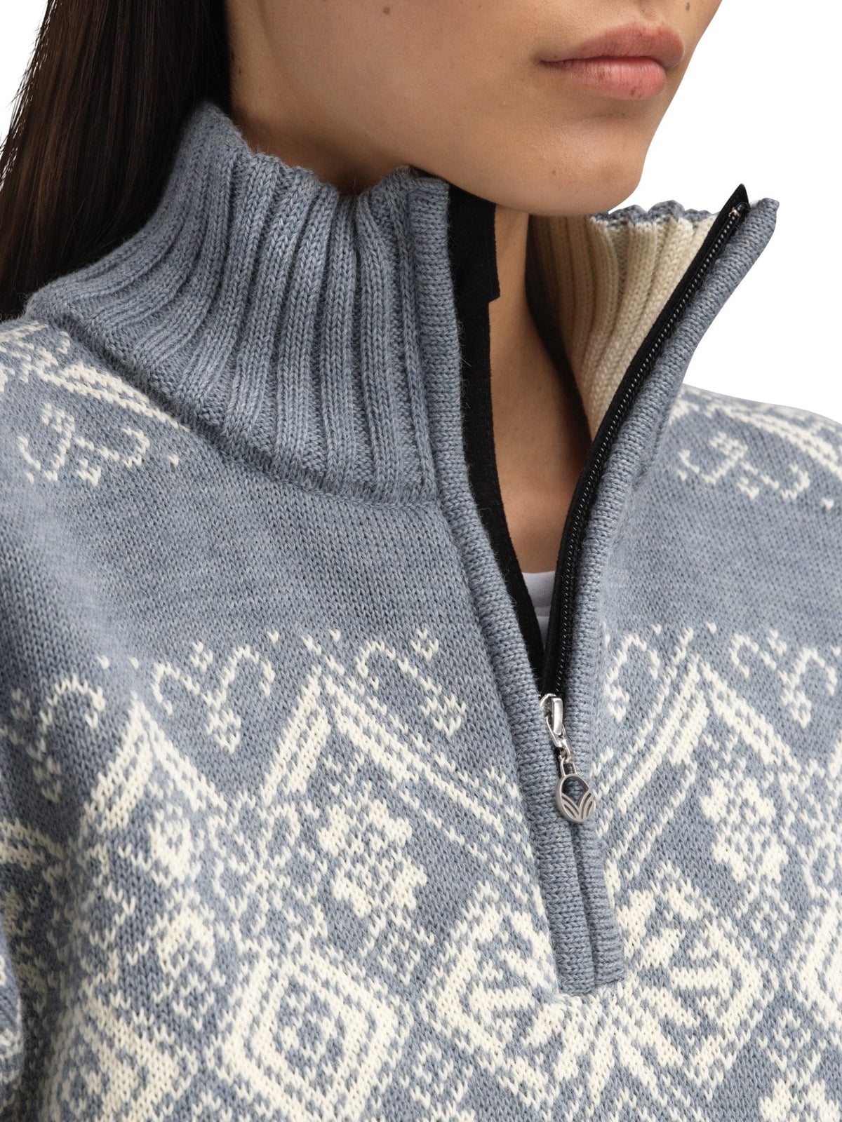 Dale of Norway Women Roset Windproof Women's Sweater Blue Mel. Off White