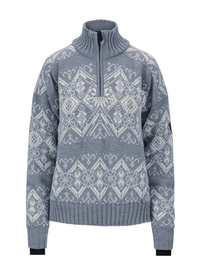 Dale of Norway Women Roset Windproof Women's Sweater Blue Mel. Off White