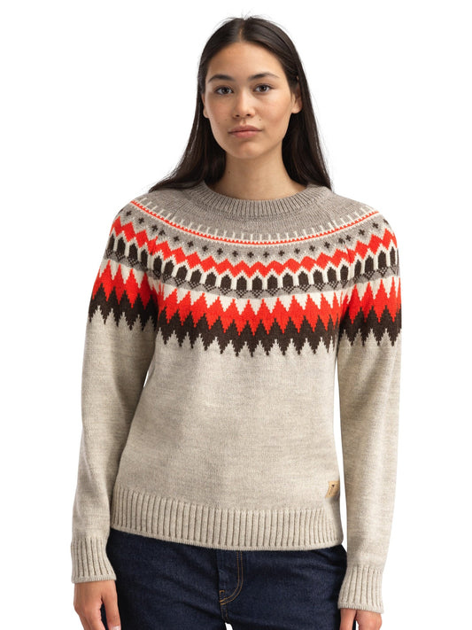 Dale of Norway Women Losna Women's Sweater Birch Melange Coffee Roth Red