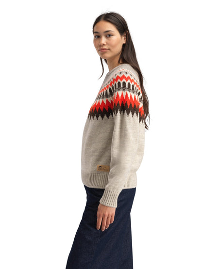 Dale of Norway Women Losna Women's Sweater Birch Melange Coffee Roth Red