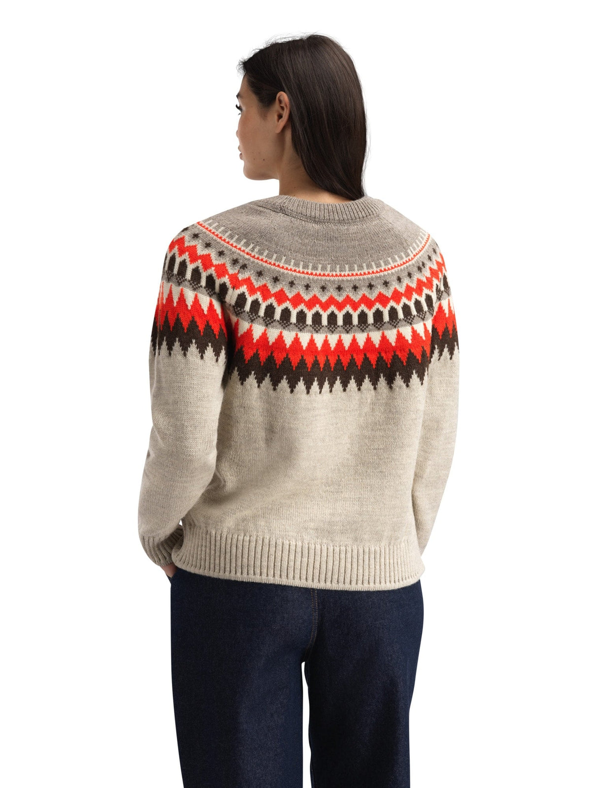 Dale of Norway Women Losna Women's Sweater Birch Melange Coffee Roth Red