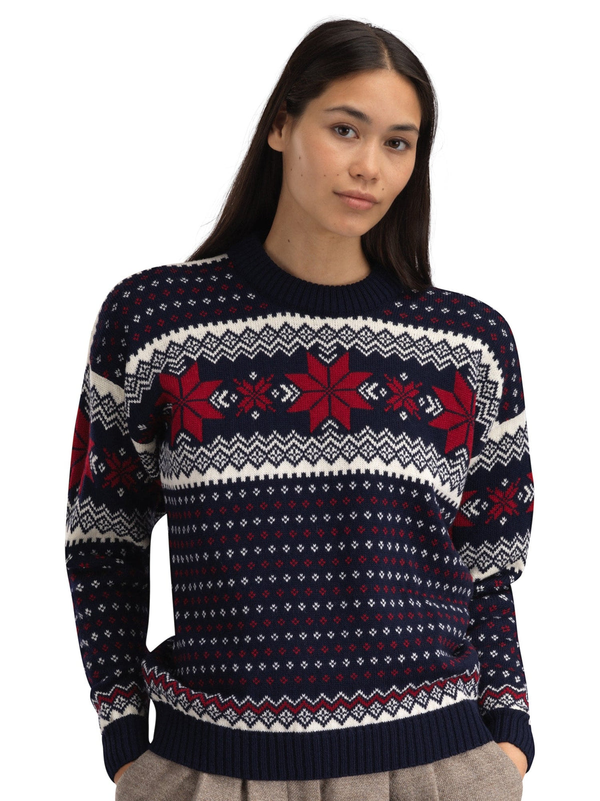 Dale of Norway Women Egersund Women's sweater Navy Off White Red Rose