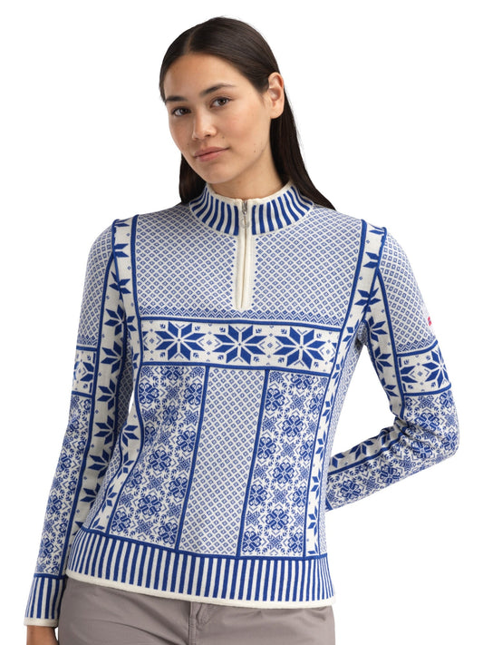 Dale of Norway Women Vardåsen Feminine Sweater Offwhite Ultramarine