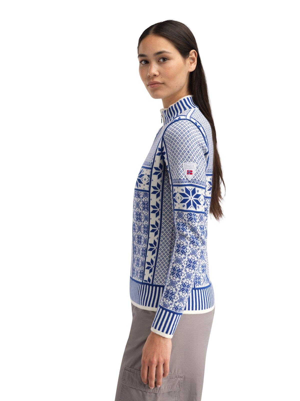 Dale of Norway Women Vardåsen Feminine Sweater Offwhite Ultramarine