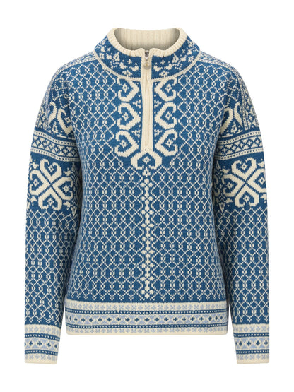 Dale of Norway Women Leknes Women's Sweater Arctic Blue Off White Navy