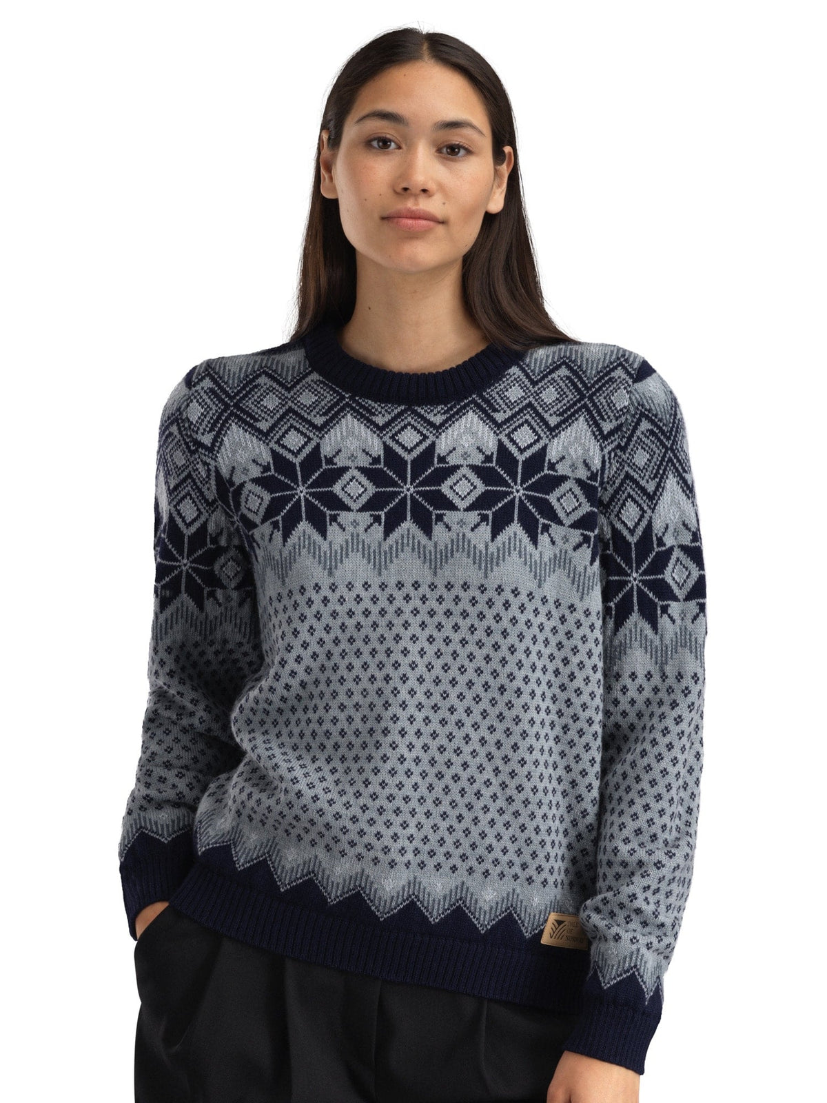Dale of Norway Women Vilja Women's Sweater Navy Mid Blue Mel. Steel