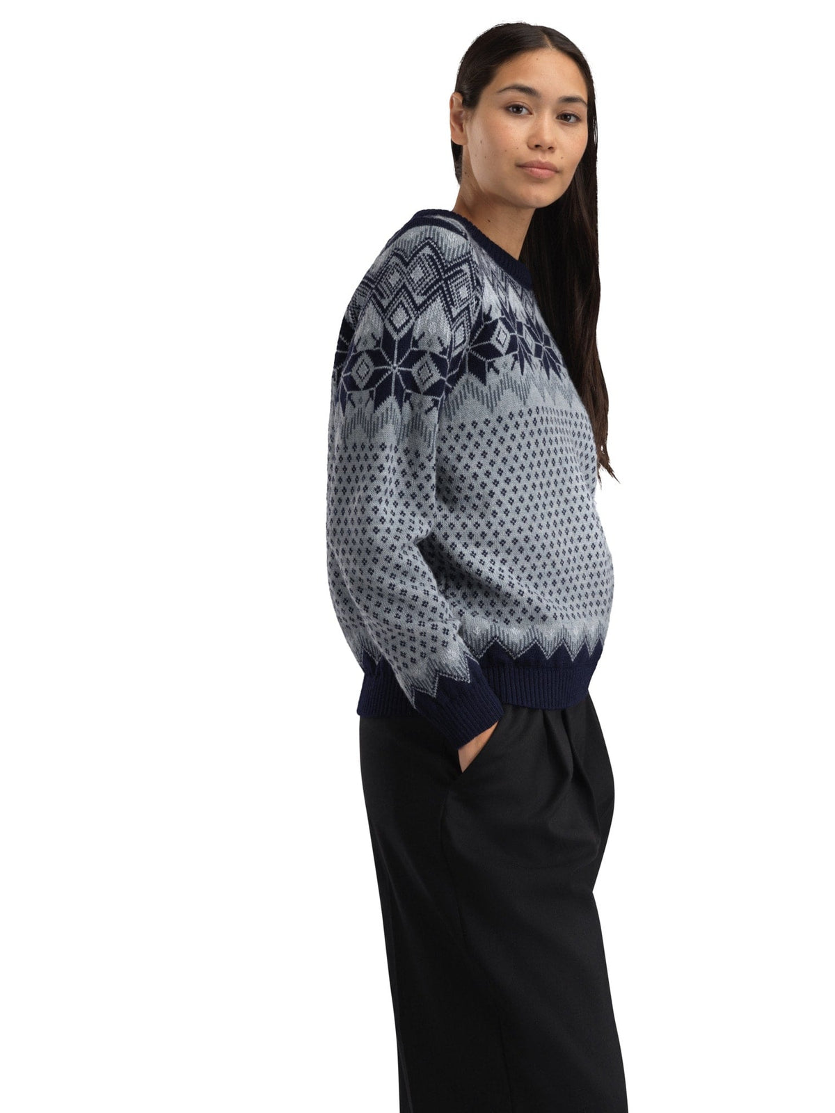 Dale of Norway Women Vilja Women's Sweater Navy Mid Blue Mel. Steel
