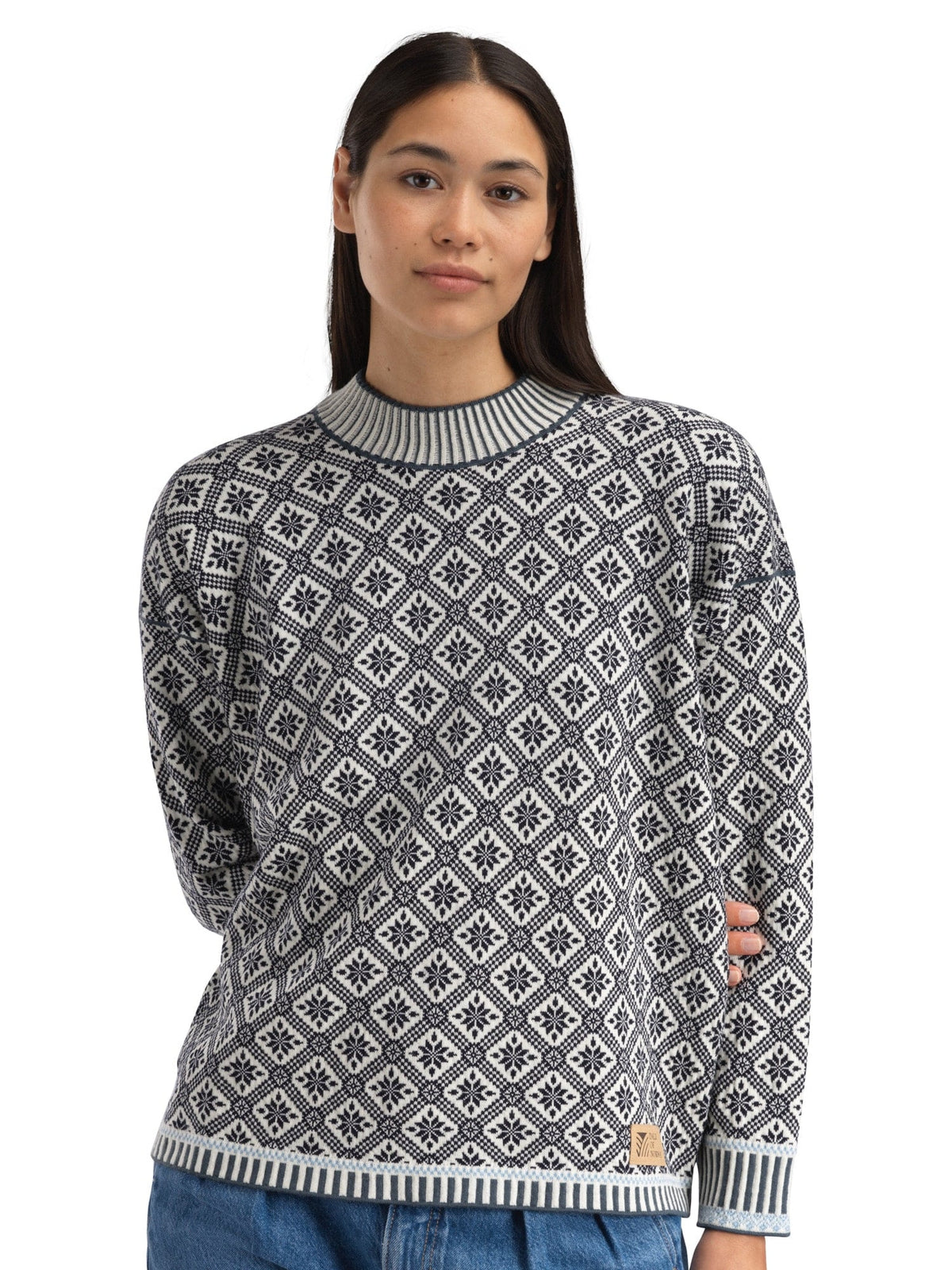 Dale of Norway Women Langøy Fem Sweater Marine Offwhite