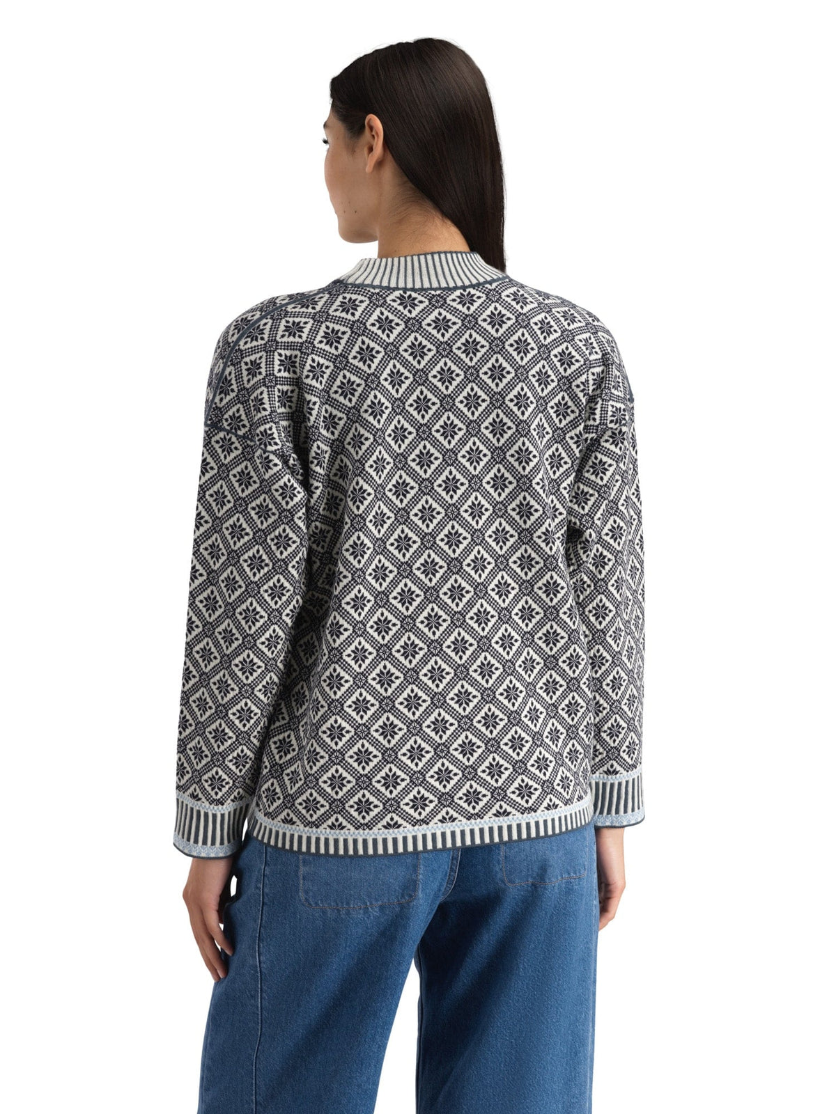 Dale of Norway Women Langøy Fem Sweater Marine Offwhite