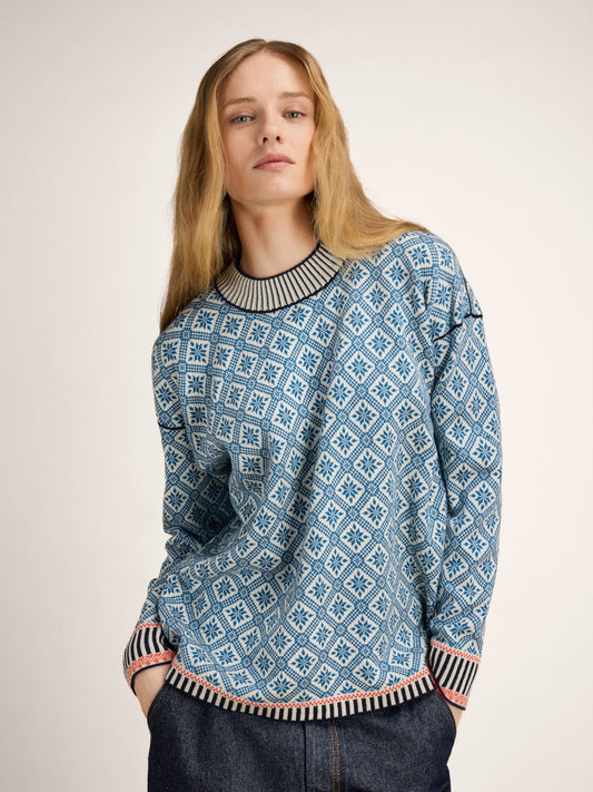 Dale of Norway Women Langøy Fem Sweater Arctic Blue Offwhite