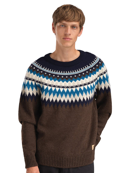 Dale of Norway Men Losna Men's Sweater Coffee Navy Arctic Blue