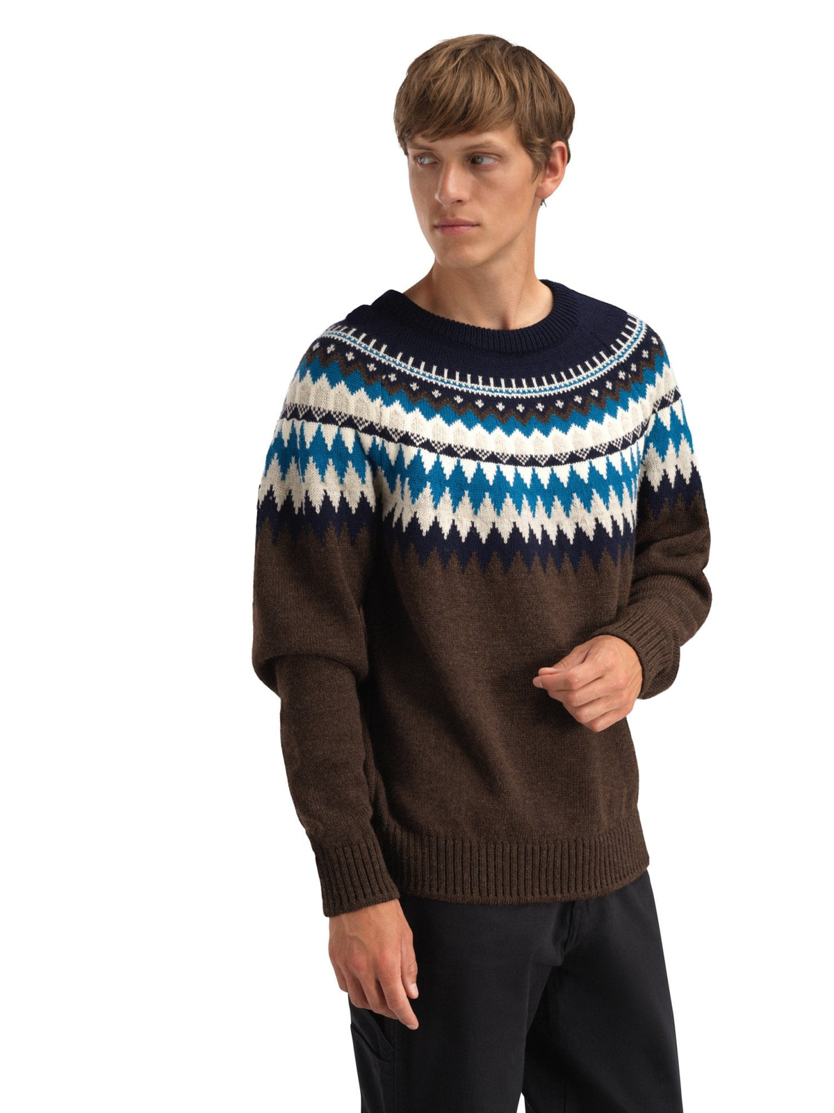 Dale of Norway Men Losna Men's Sweater Coffee Navy Arctic Blue