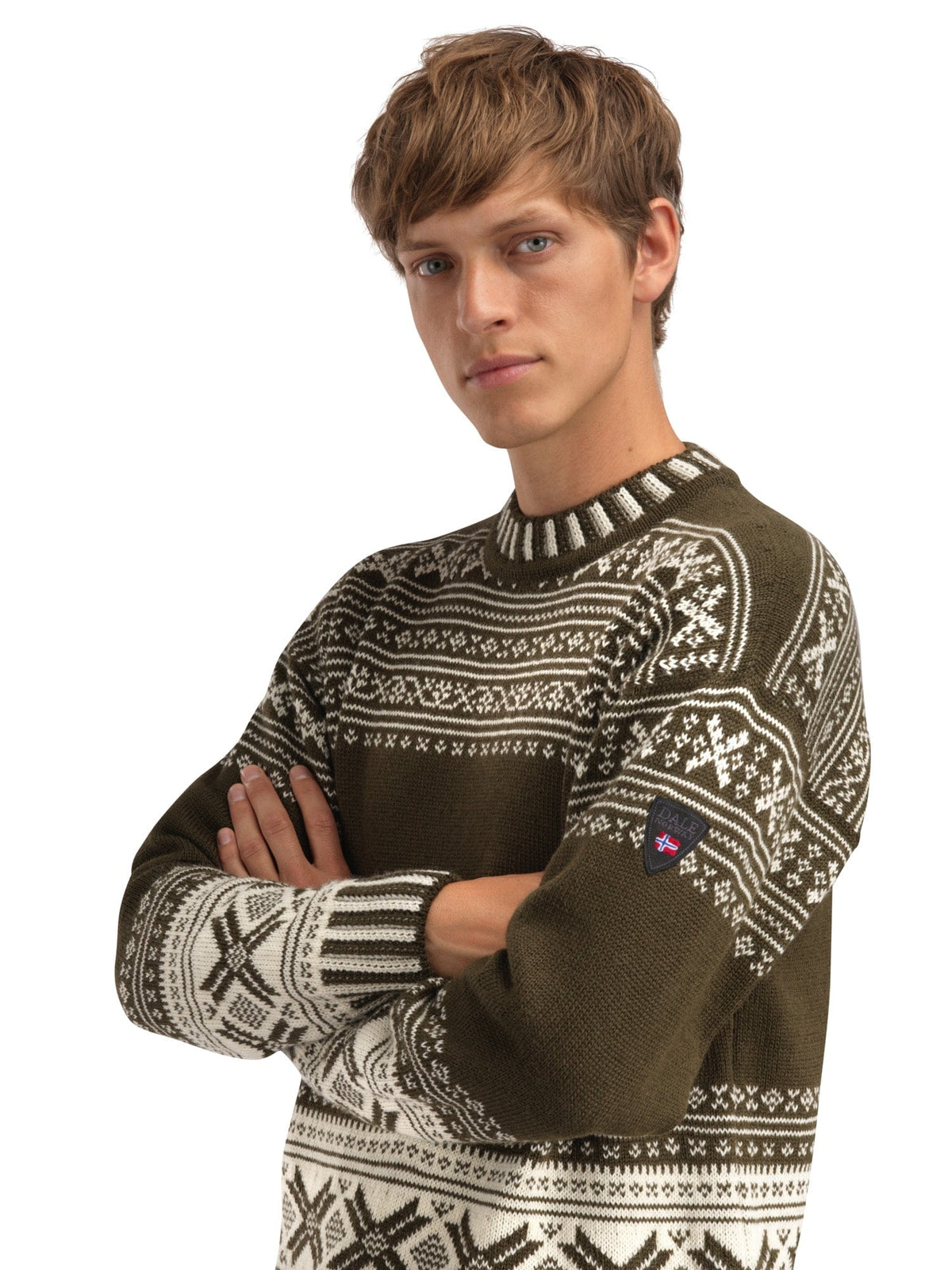 Dale of Norway Men Torridal Men's Sweater Army Green Off White