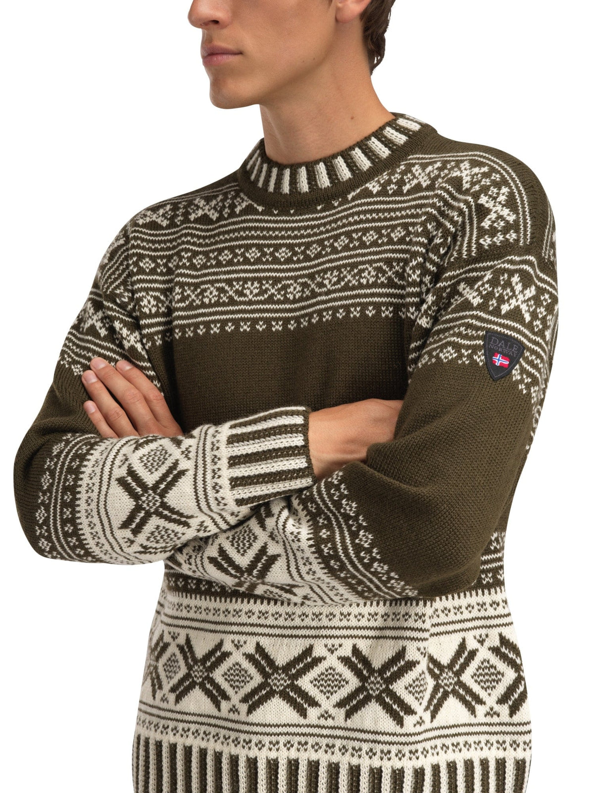 Dale of Norway Men Torridal Men's Sweater Army Green Off White