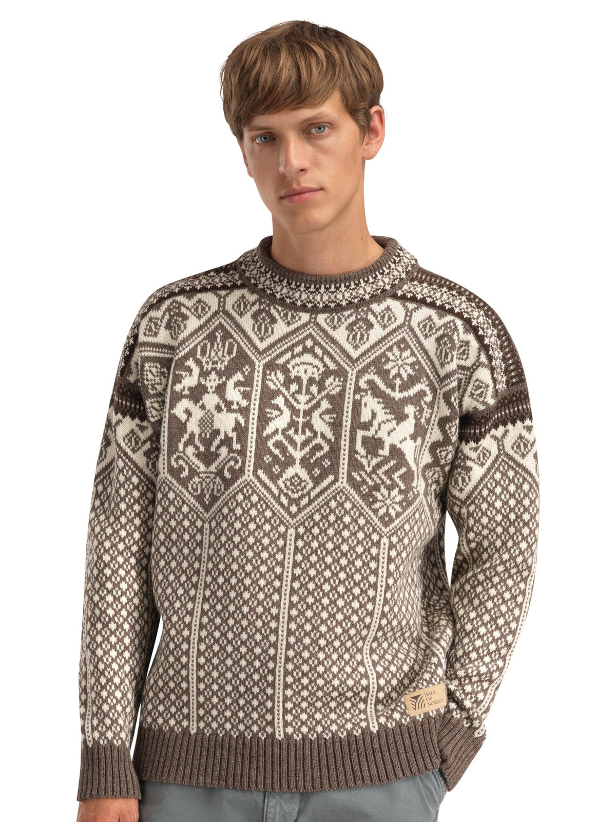 Dale of Norway Men 1994 Men's Sweater Nutmeg Natural White Vanilla Sugar