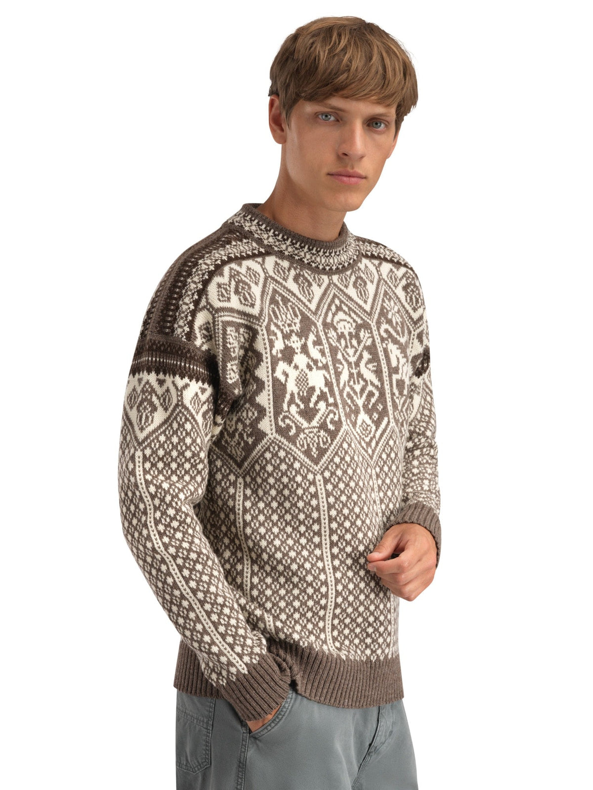 Dale of Norway Men 1994 Men's Sweater Nutmeg Natural White Vanilla Sugar