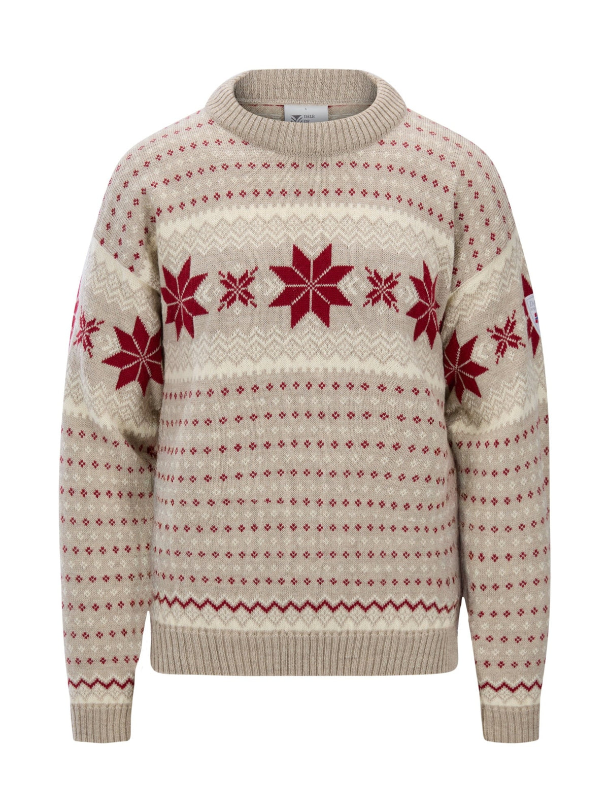 Dale of Norway Men Egersund Men's sweater Sand Mel. Off White Red Rose