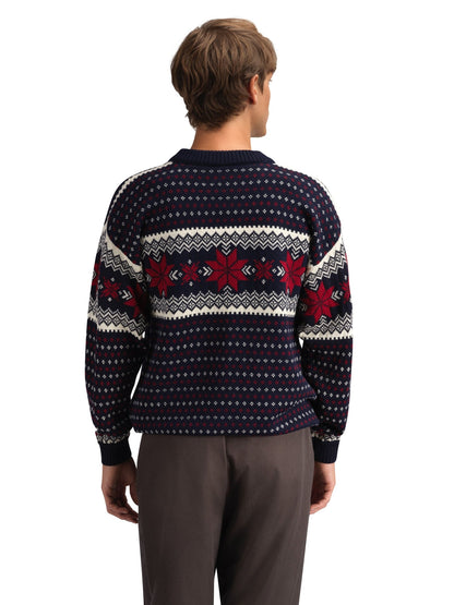 Dale of Norway Men Egersund Men's sweater Navy Off White Red Rose
