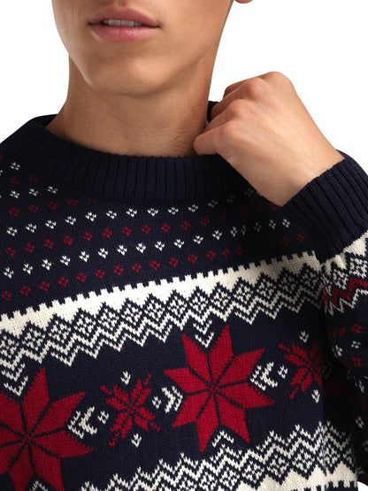 Dale of Norway Men Egersund Men's sweater Navy Off White Red Rose