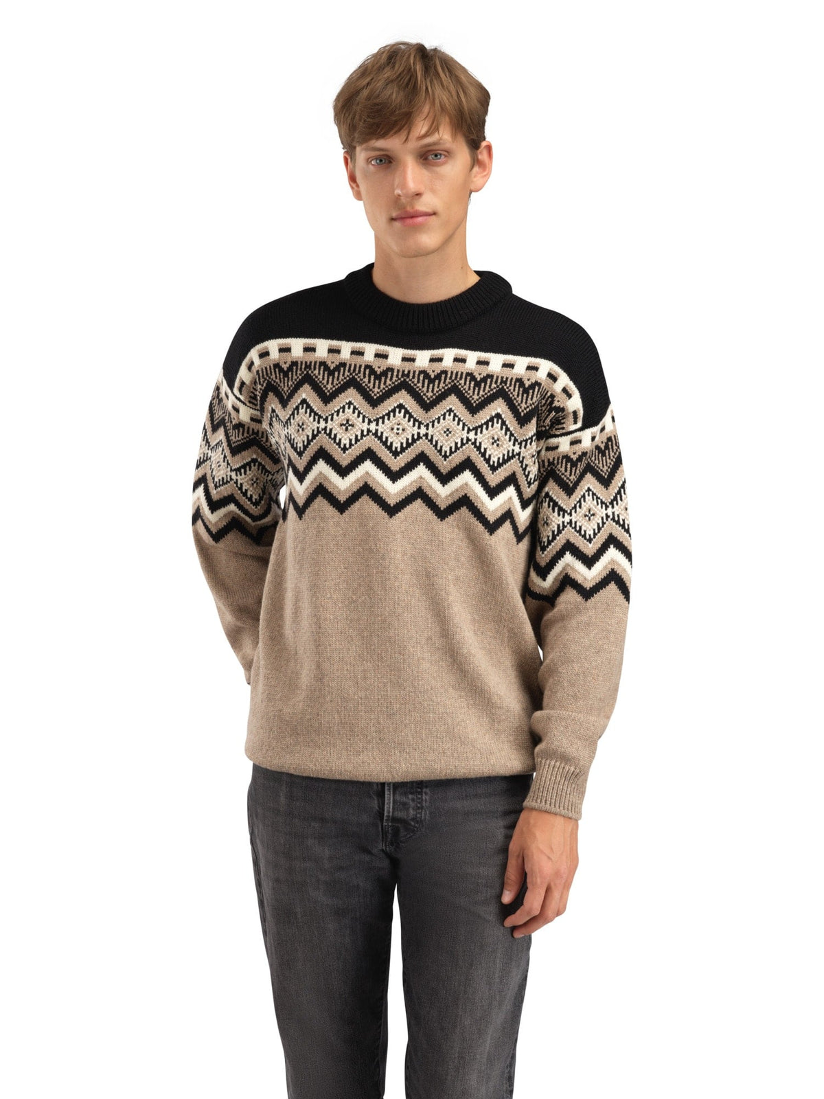 Dale of Norway Men Randaberg Sweater Maculine Brown Black Offwhite