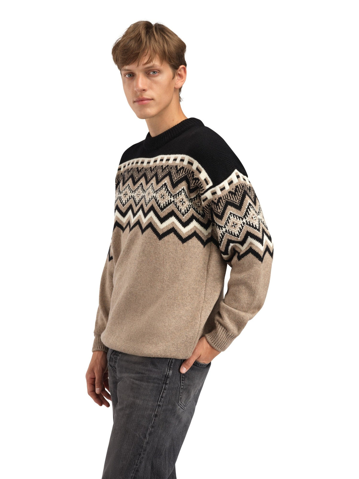 Dale of Norway Men Randaberg Sweater Maculine Brown Black Offwhite