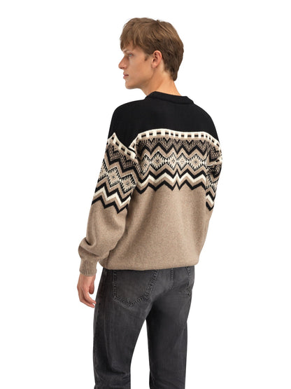 Dale of Norway Men Randaberg Sweater Maculine Brown Black Offwhite