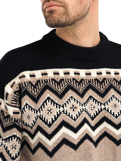 Dale of Norway Men Randaberg Sweater Maculine Brown Black Offwhite