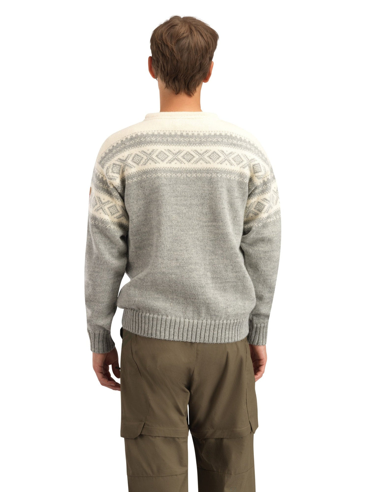 Dale of Norway Men Cortina 1956 Unisex Sweater - Norwegian Wool Light Charcoal Mel Off-white