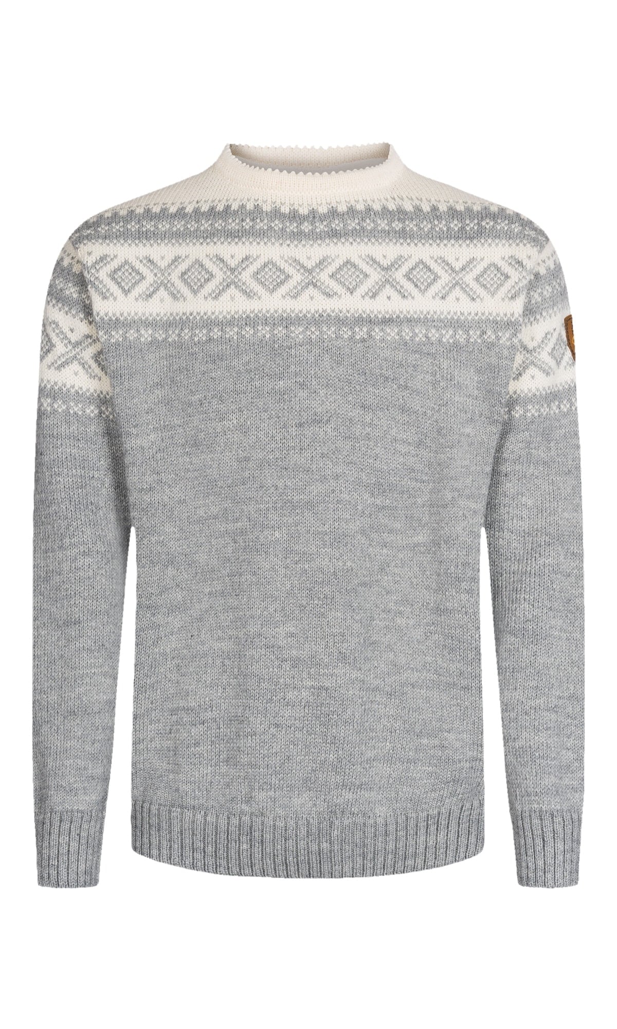Dale of Norway Men Cortina 1956 Unisex Sweater - Norwegian Wool Light Charcoal Mel Off-white