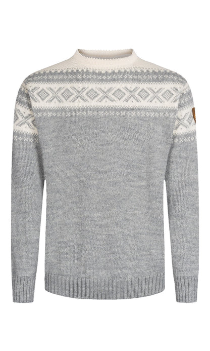 Dale of Norway Men Cortina 1956 Unisex Sweater - Norwegian Wool Light Charcoal Mel Off-white