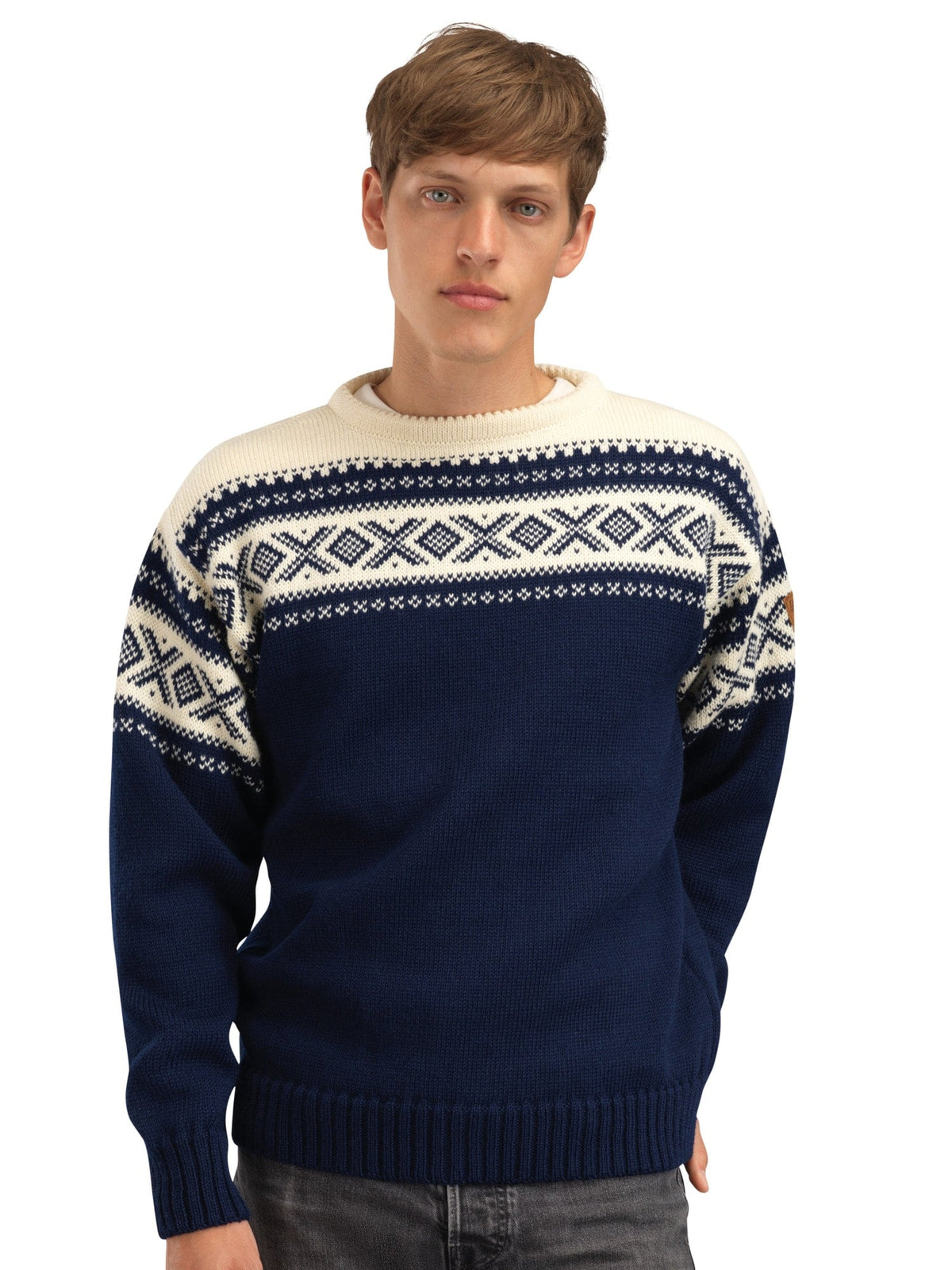Dale of Norway Men Cortina 1956 Unisex Sweater - Norwegian Wool Navy Off-white