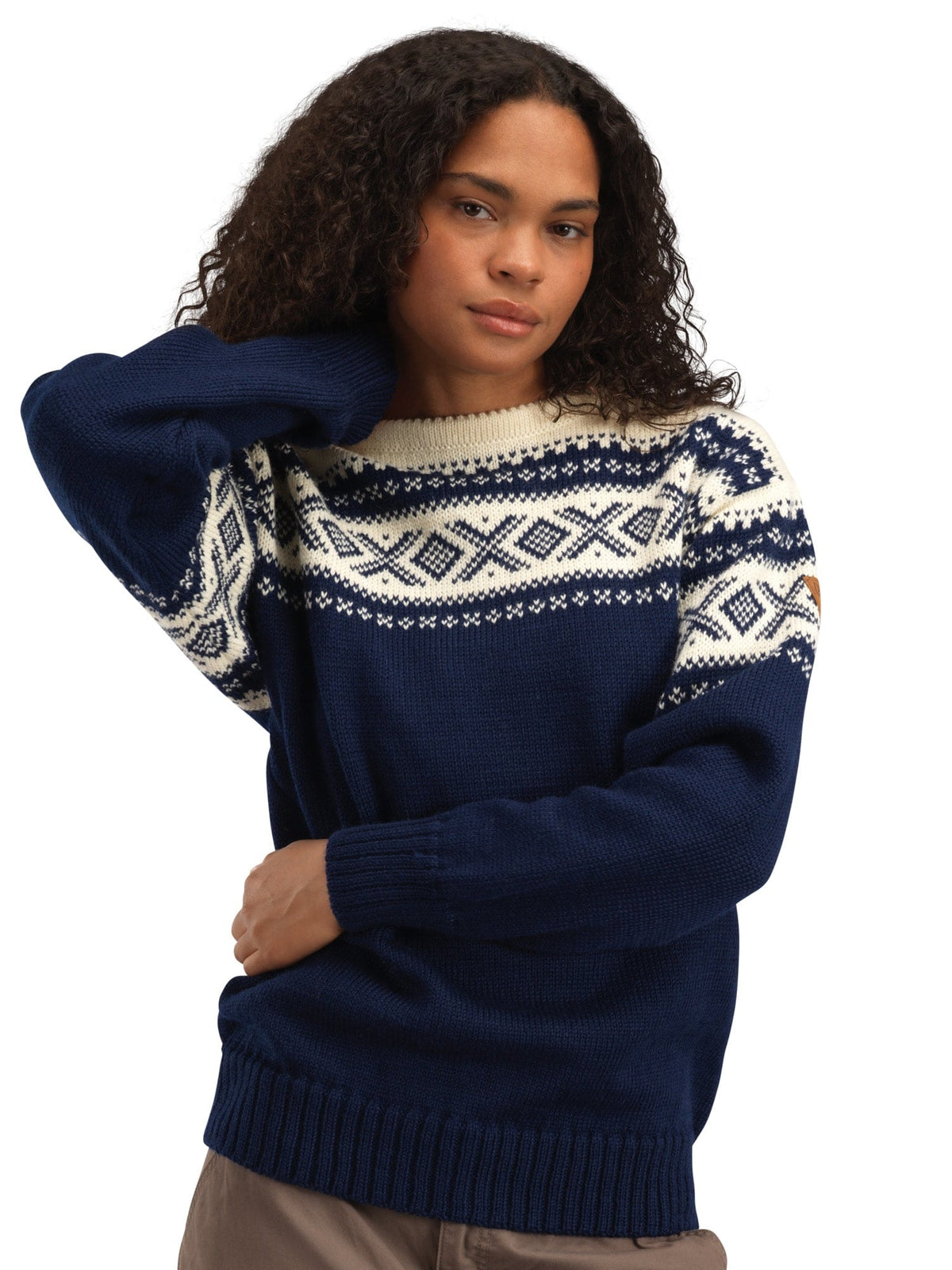 Dale of Norway Men Cortina 1956 Unisex Sweater - Norwegian Wool Navy Off-white