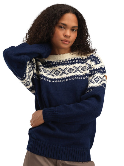 Dale of Norway Men Cortina 1956 Unisex Sweater - Norwegian Wool Navy Off-white