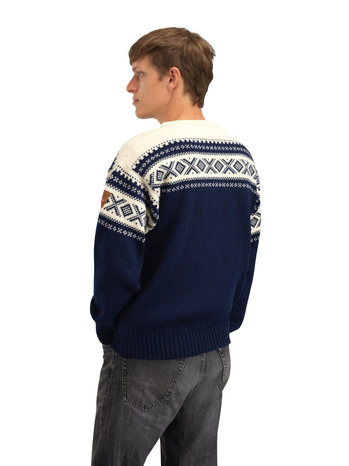Dale of Norway Men Cortina 1956 Unisex Sweater - Norwegian Wool Navy Off-white