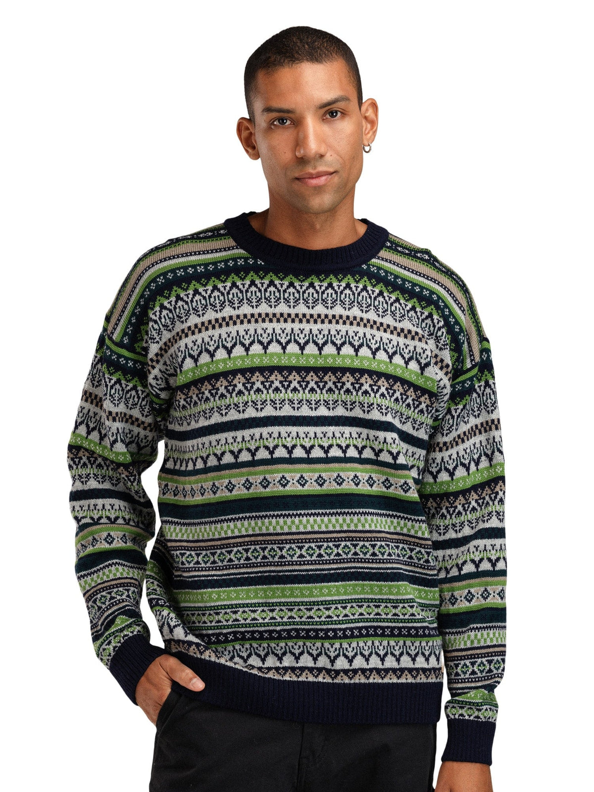 Dale of Norway Men Utsira Masc Sweater Marine Pinegreen Lightcharcoal