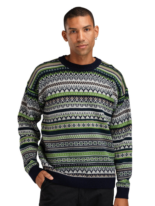 Dale of Norway Men Utsira Masc Sweater Marine Pinegreen Lightcharcoal