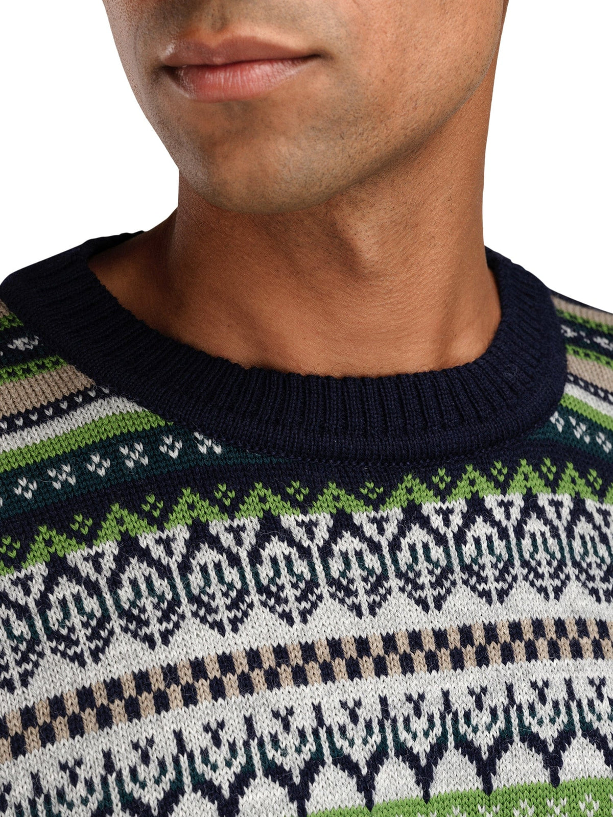 Dale of Norway Men Utsira Masc Sweater Marine Pinegreen Lightcharcoal