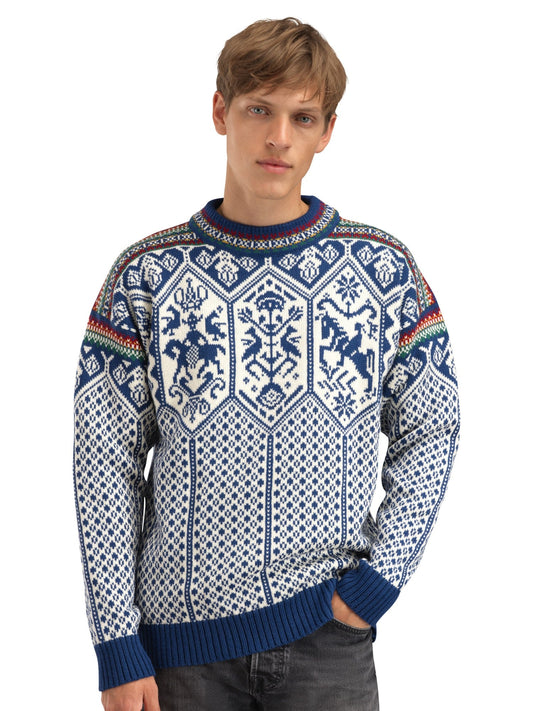 Dale of Norway Men 1994 Masculine Sweater Indigo Mustard Botttlegreen