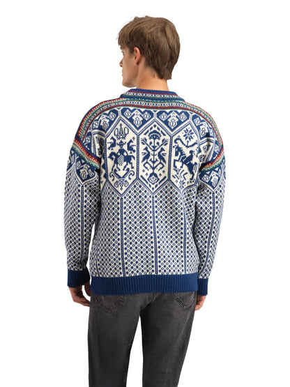 Dale of Norway Men 1994 Masculine Sweater Indigo Mustard Botttlegreen
