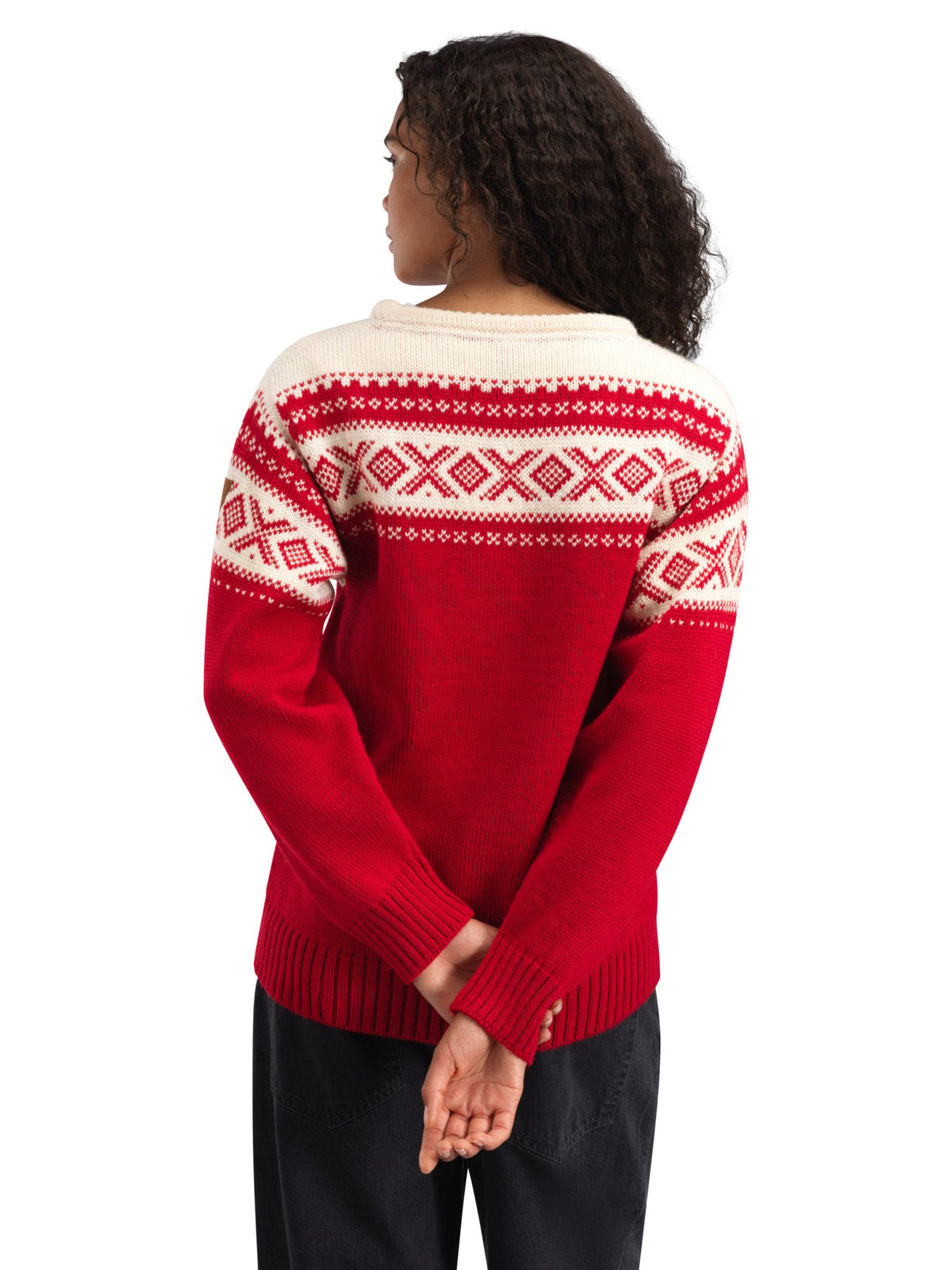 Dale of Norway Men Cortina 1956 Unisex Sweater - Norwegian Wool Raspberry Off-white