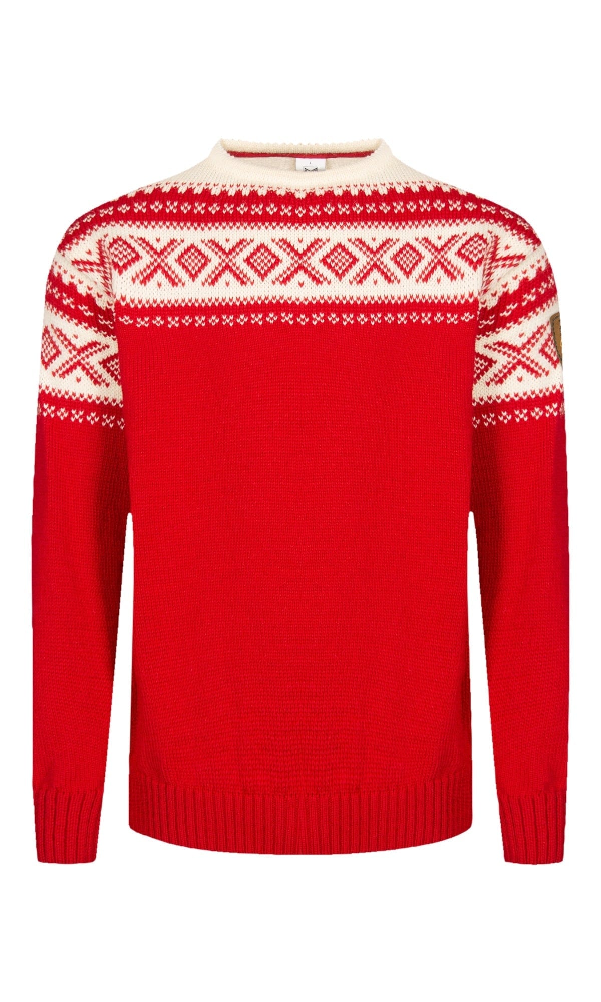 Dale of Norway Men Cortina 1956 Unisex Sweater - Norwegian Wool Raspberry Off-white