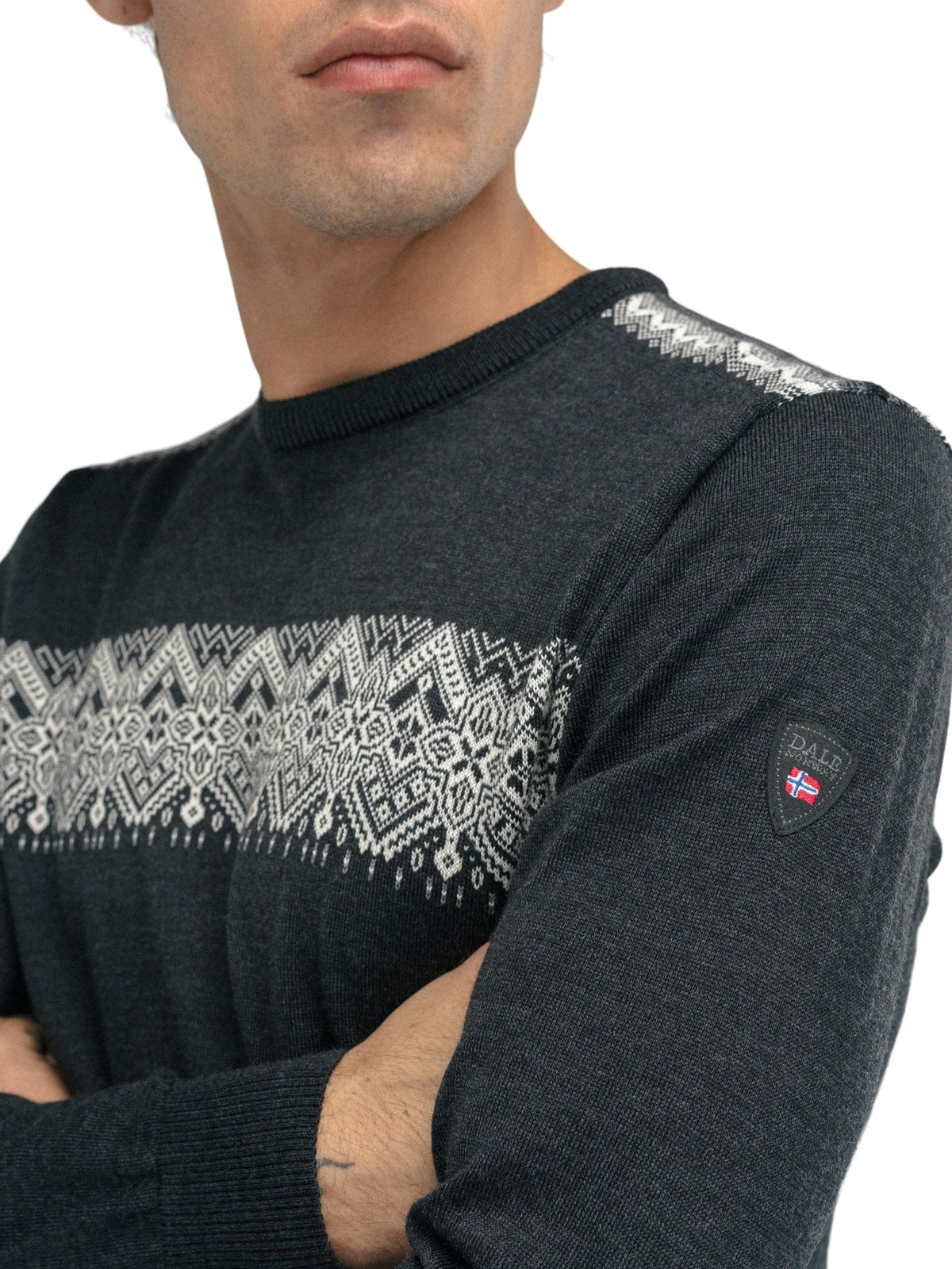 Dale of Norway Men Stenberg Masculine Sweater Dark Charcoal Offwhite