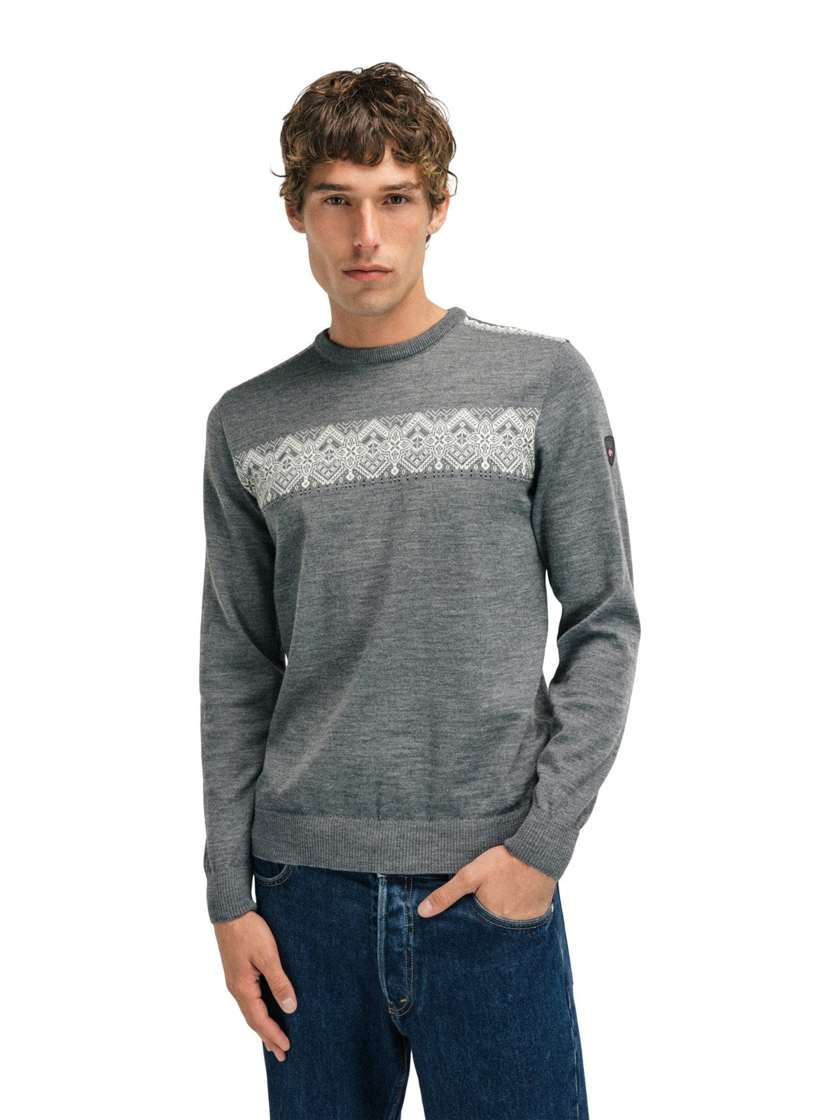 Dale of Norway Men Stenberg Masculine Sweater Smoke Offwhite Charcoal