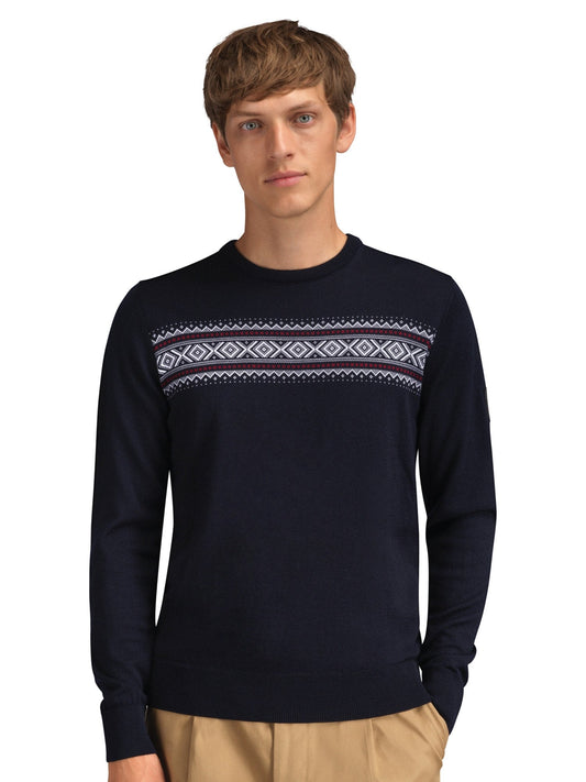 Dale of Norway Men Sverre Masc Sweater Dark Navy white raspberry