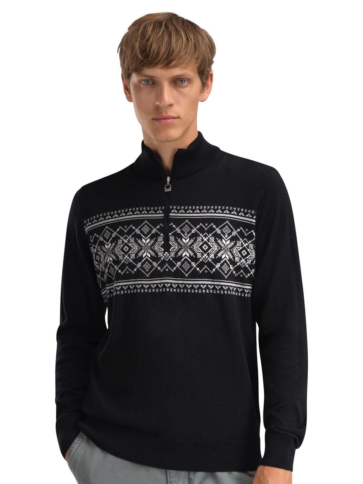 Dale of Norway Men Liaset Men's Sweater Black Offwhite