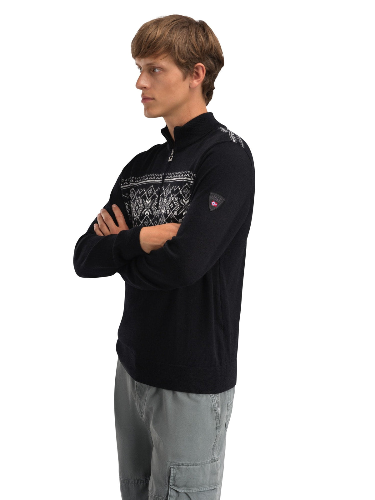 Dale of Norway Men Liaset Men's Sweater Black Offwhite