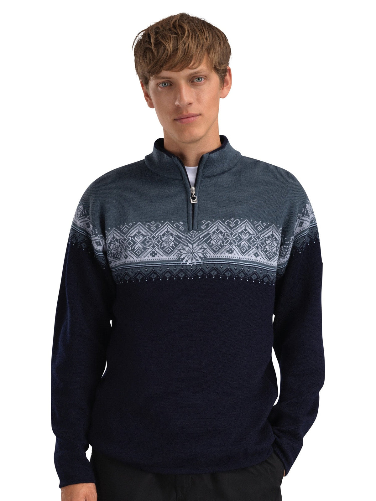 Dale of Norway Men Moritz Men's Sweater Navy Steel Ice Blue