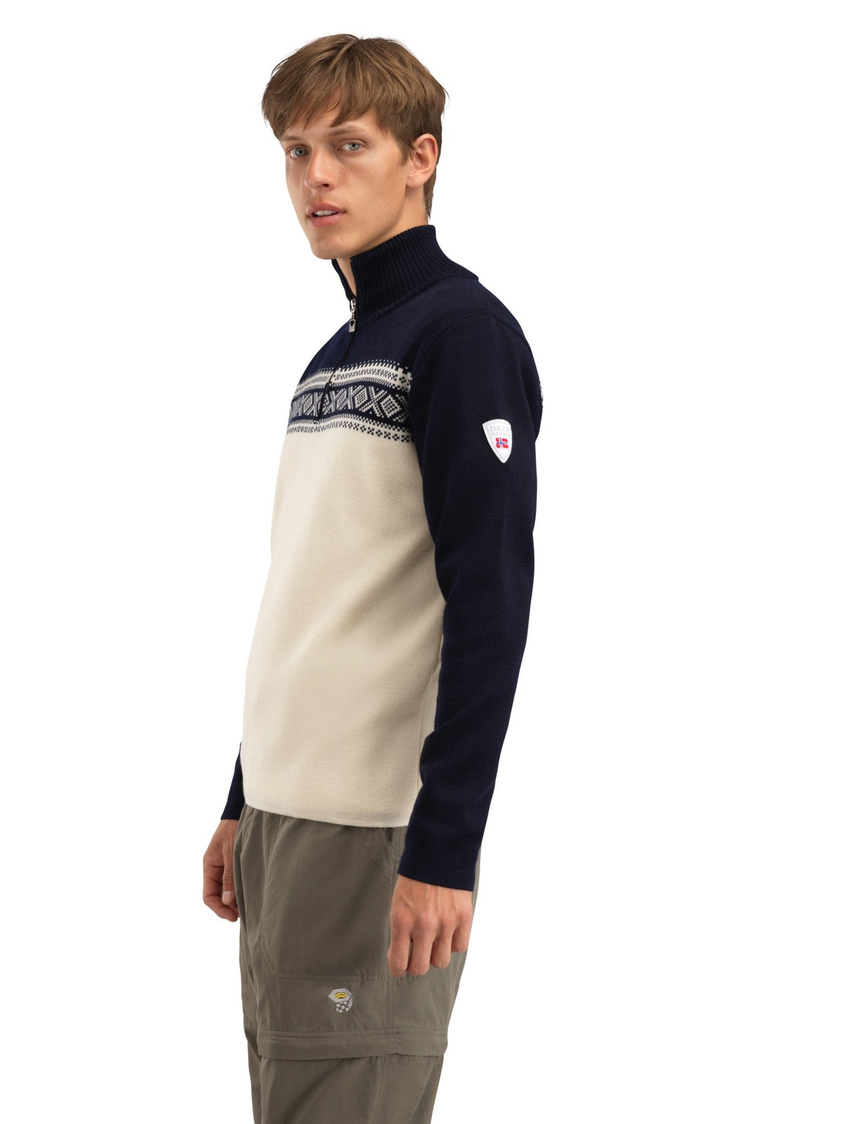 Dale of Norway Men Dalestølen men’s merino wool sweater Offwhite Navy