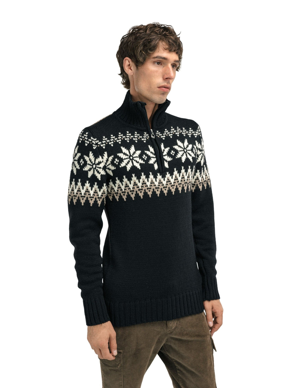 Dale of Norway Men Myking Masc Sweater Black Brown Offwhite