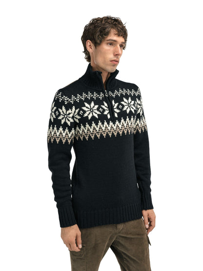Dale of Norway Men Myking Masc Sweater Black Brown Offwhite